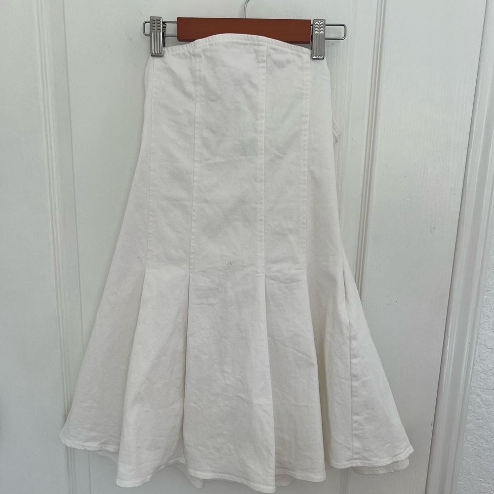 HYFVE Strapless Cotton Skater Mini Dress | white | M